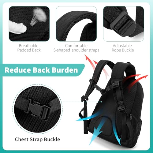 NOL Natural Organic Lifestyle Women's Quilted Puffer Backpack, Large Waterproof Lightweight Puffy Bookbag, Carry on Daypack for Travel, Work (Black) - color: Black