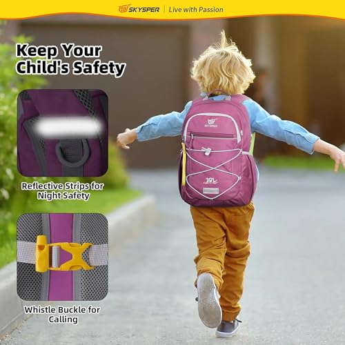 SKYSPER Kids Backpack 18L Children School Bag Child Boy Girl Pack Ages 4-8 for Traveling Day Trips Classes(Purple) - color: Purple, size: Medium