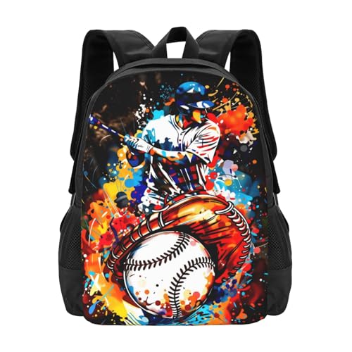 Baseball Players Lovers Backpack Laptop Travel Bag Adjustable Backpack Print Daypack for Men Women 16.5 In - color: Style 8