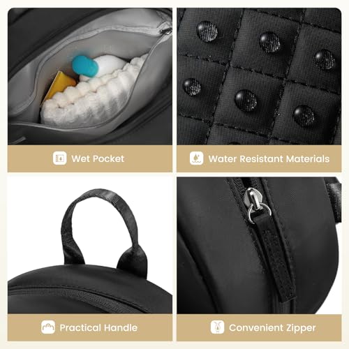 Sucipi Pickleball Bags for Women Lightweight Crossbody and Stylish Quilted Pickleball Paddle Sling Bag Backpack - color: Black, size: Large