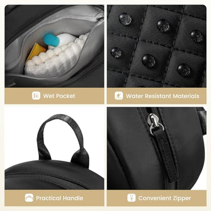 Sucipi Pickleball Bags for Women Lightweight Crossbody and Stylish Quilted Pickleball Paddle Sling Bag Backpack - color: Black, size: Large