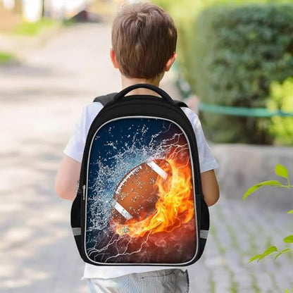 TILYTADLY School Backpack for Boys - American Football Boys Backpack for Kids Children Teens Elementary Middle School - Students Bag for Ages 6-18,17″Bookbag Multifunctional Large Capacity - color: American Football-02-backpack Only
