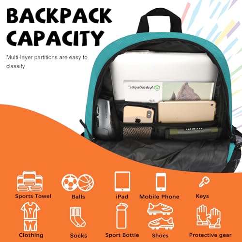 Goloni 35L Basketball Bag,Basketball Backpack with Shoe and Ball Compartment,Backpack for Soccer, Volleyball - color: Lake Blue