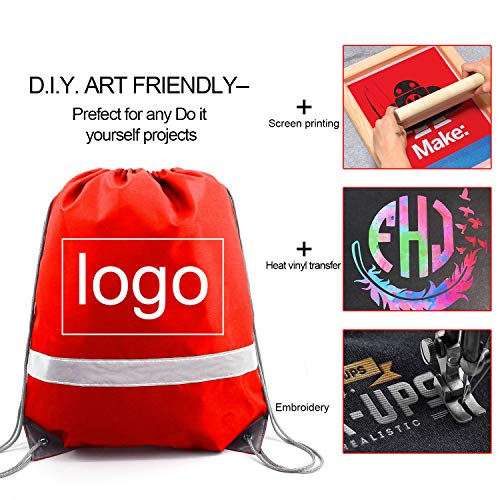 BeeGreen 20 Pieces Red Drawstring Backpacks Bags Bulk, String Bags Reflective Cinch Sack, DIY Blank Drawstring Bags for Women and Men - color: Reflective Red-s