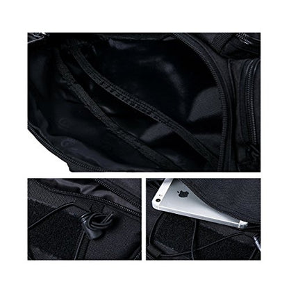 CREATOR Tactical Waist Pack Military Fanny Pack Outdoor Army Waist Bag Large Waist Pack for Daily Life Cycling Camping Hiking Hunting Fishing Black - color: Black