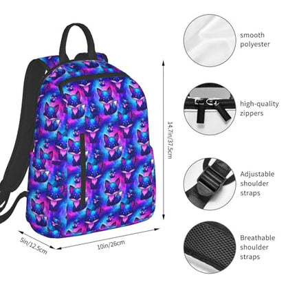 Stylish Daily Shoulder Backpack Galaxy Fox Pattern, Practical Multi-scene Daypack for Road Trip Picnic Walking Men Women - color: Picture (821)