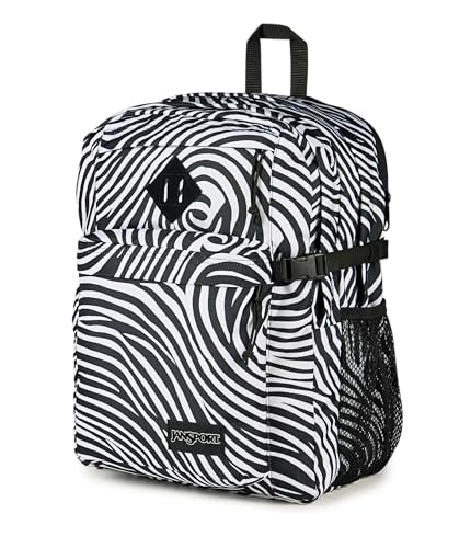 JanSport Main Campus Backpack - Travel or Work Backpack with 15-Inch Laptop Sleeve and Dual Water Bottle Pockets, Surreal Swirlies - color: Surreal Swirlies