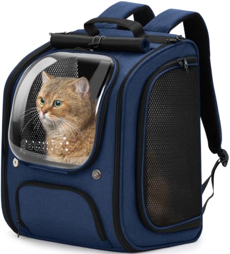 Pecute Cat Backpack Carrier,Large Space Cat Bubble Backpack,Ergonomic,Blue - color: Blue, size: 12.6"L x 10.2"W x 16.5"H