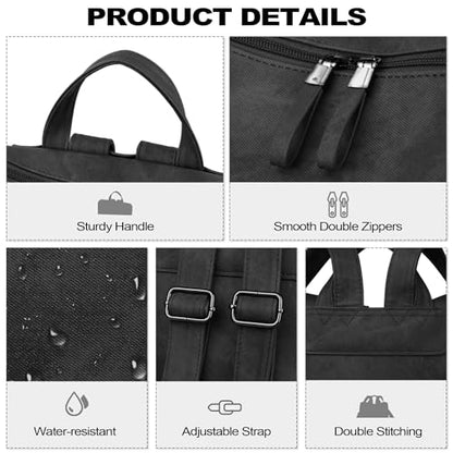 Dora & Liz Backpack Purse for Women, Pu Leather Designer Travel Backpack, Fashion Work Ladies Shoulder Bag Handbag - color: Black-3