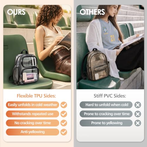 TILYMOL Clear Backpack Stadium Approved, PVC & TPU Clear Bag, Medium - color: Purple, size: Medium