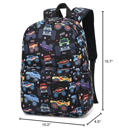 CAMTOP Kids Backpack for Boys, Preschool Toddler Backpack Kindergarten School Bookbag for Age 3-8(Monster Truck) - color: 0025 Monst Truck