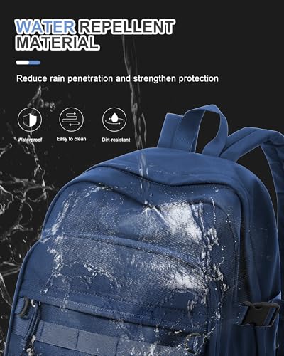 Aesthetic School Backpack for Women Men College Backpack With Lots Of Pockets Waterproof Travel Casual Daypack Cute Bookbag For Teens Girls Boys High School Bag(Blue) - color: B2-blue