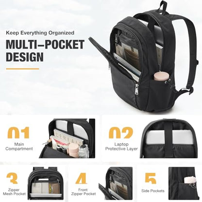 G4Free 15L Hiking Backpack, Lightweight Water Resistant Daypack for Travel School College Students Women Men (Black) - color: Black