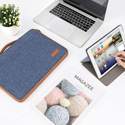 DOMISO 14 inch Laptop Case Sleeve Protective Cover Compatible with 15 inch MacBook Air M4 M3 M2,MacBook Pro,14-15 inch HP Dell ASUS Lenovo Chromebook,Waterproof Computer Cases Bag with Handle,Blue - color: Blue, size: 14" Laptop/15" for mac book