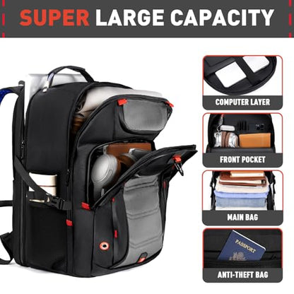 Z-MGKISS Large Travel Backpack, 18.4 Inch Laptop backpack for men, Business Work Bag with USB Charging Port, Water Resistant, Extra large Backpacks, TSA Flight Approved, Grey - color: Grey-1