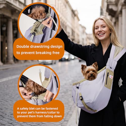 Dog Carrier Sling, Dog Carriers for Small Dogs Up to 20lbs, Purple - color: Purple