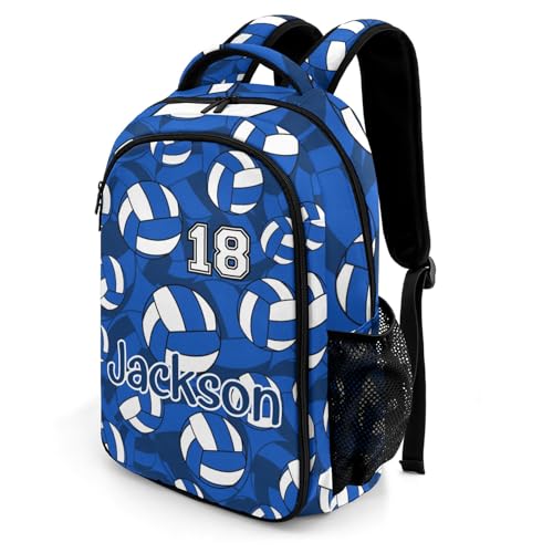 Blue Volleyball Pattern Casual Backpack Daypack Bookbag Laptop Bag Custom Shoulders Backpacks for Gifts - color: Blue Volleyball Pattern