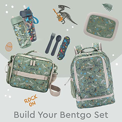 Bentgo Kids 2-in-1 Backpack & Insulated Lunch Bag - Durable 16” Backpack & Lunch Container in Unique Prints for School & Travel - Water Resistant, Padded & Large Compartments (Dino Fossils) - color: Dino Fossils
