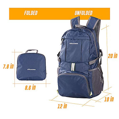 35L Lightweight Packable Backpack Waterproof Durable Hiking Travel Backpack Daypack - color: Navy