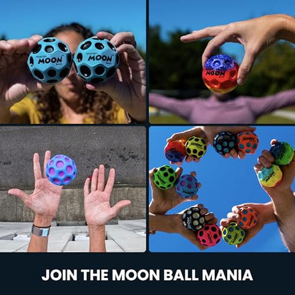 Waboba The Original Moon Ball 2 Pack - Super Bouncy Wall Balls for Kids and Teens - Outdoor Sports Toy Gift - Yellow & Cobalt