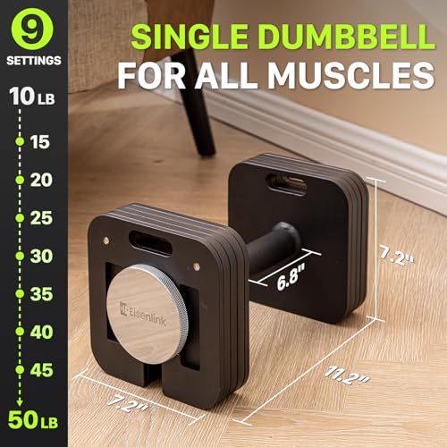 Eisenlink Adjustable Dumbbell Set, 10-50/80lb, 5lb Increments, Quick-Lock Square Weight Dumbbells for Home Gym Fitness (50/80lb×2) - size: 50LB