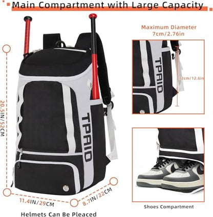 TPAID Sturdy Soccer Bag, Soccer Backpack with Shoes Compartment for Soccer Ball Basketball Baseball Volleyball Football, Large Capacity Sport Equipment Bags for Men and Women