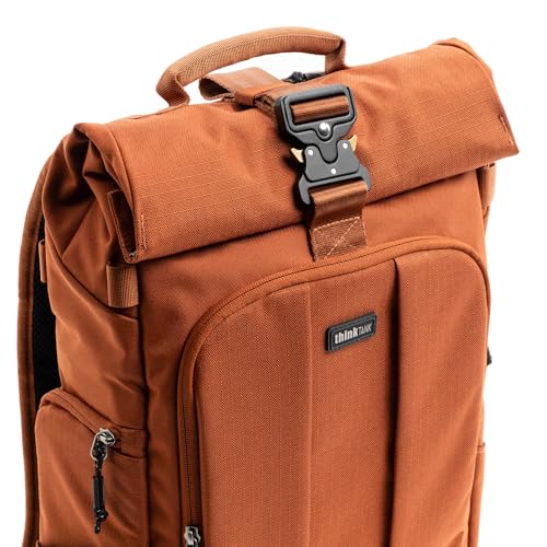 Think Tank FocusPoint 30L RollTop Camera Backpack - Urban Rust: Expandable Travel & Camera Backpack with Laptop Sleeve, Quick Side and Back Access, Rain Cover – Versatile Photography & Travel Bag - color: Urban Rust, size: 30 Liters