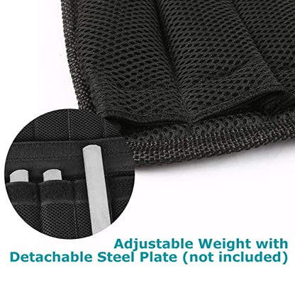 Leepesx Max Loading 15kg/35kg Adjustable Vest Weight Exercise Weight Loading Cloth Strength Training with 6kg Leg Weight 5kg Arm Weight (Empty)