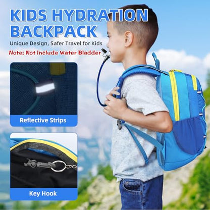 10L Kids Hiking Backpack, Small Waterproof Travel Daypack for Camping, Lightweight Pack for Boys or Girls Ages 4-12 (Blue) - color: Blue