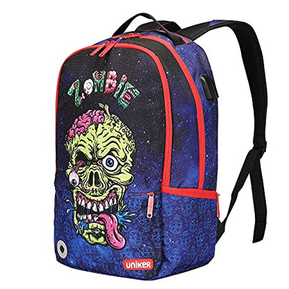 Graffiti Backpack for School, 20L Casual Daypack, Designer Laptop Backpack for 15.6 Inch Laptop - color: Skull Pattern
