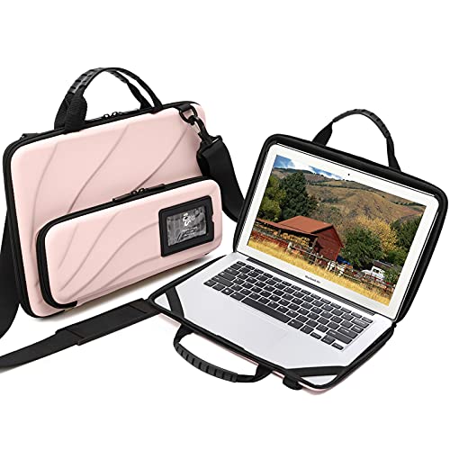 Laptop Case Hard Shell Laptop Bag for Men Women with Shoulder Strap - color: Pink, size: 14.1-15.6 inch laptop case