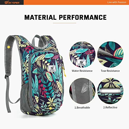 SKYSPER Small Daypack 10L Hiking Backpack Packable Lightweight Travel Day Pack for Women Men - color: Leaf, size: 10l