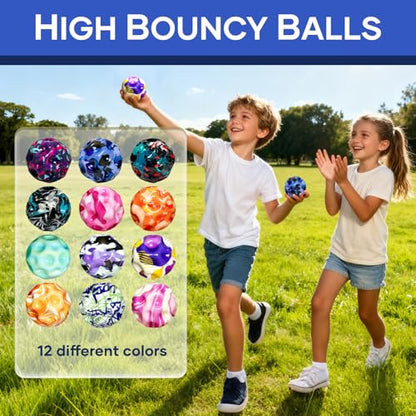 12 Pack Moon Bouncy Balls Super High Jumping Extreme Bouncing Ball, Super High Bouncing Ball, Children's Sensory Ball, Athlete Training