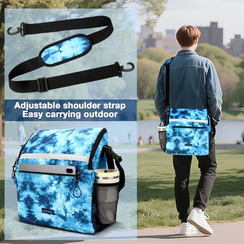 ZHCHG Wheelchair Bags, Wheelchair Backpack with Cup Holder, Wheelchair Bags to Hang on Back, Electric Wheel Chair Accessories, Large Storage Bag for Walker Rollator- Cyan - style: Cyan