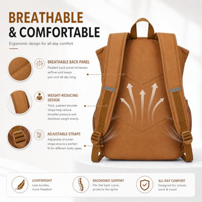 Hiking Travel Backpacks Men and Women, Lightweight Waterproof Laptop Backpack Outdoor Camping Backpack Hiking Daypack for Travel, Trekking, Work 26L (Brown) - color: Brown