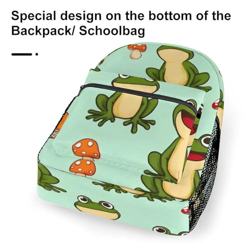 Mens Travel Backpack with Adjustable Shoulder Strap Causal Book Bags Cute Frog Mushroom Hiking Daypack for Travel Office Beach - color: Color(532)