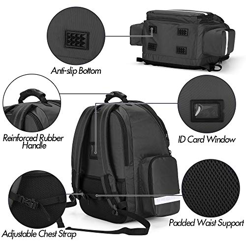 Trunab First Responder Trauma Backpack, Empty, Black | Medical Emergency Kits Storage, For EMT, EMS, Police, Firefighters, Jump Bag Pack - color: Black