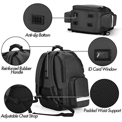 Trunab First Responder Trauma Backpack, Empty, Black | Medical Emergency Kits Storage, For EMT, EMS, Police, Firefighters, Jump Bag Pack - color: Black