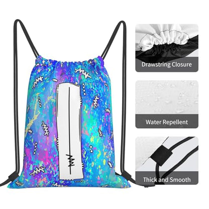 Drawstring Backpack Bag Sport Gym Sackpack Initial Blue Draw String Cinch Bags Bulk String Backpack Storage Bag for Women Men Letters I - color: Letters I