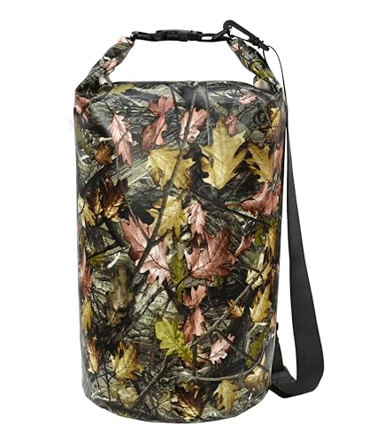 MARCHWAY Floating Waterproof Dry Bag Backpack 5L/10L/20L/30L/40L, Roll Top Sack Keeps Gear Dry for Kayaking, Rafting, Boating, Swimming, Camping, Hiking, Beach, Fishing - color: Leaf Camo, size: 5L