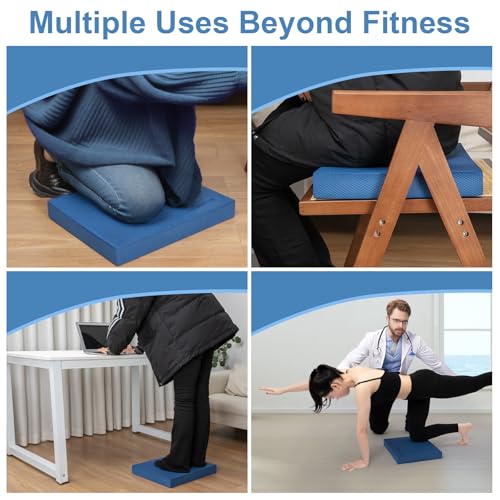 StrongTek Professional Foam Exercise Balance Pad - 15.8" x 13" x 2", High-Density TPE Foam Knee Pad, Non-Slip & Water-Resistant, for Balance Training, Physical Therapy, Yoga, and More - color: Blue
