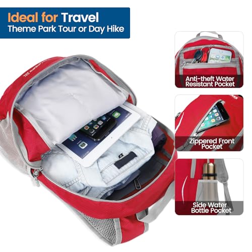 ZOMAKE Ultra Lightweight Packable Backpack 25L, Foldable Hiking Backpacks Water Resistant Small Folding Daypack for Travel(Bright Red) - color: Bright Red