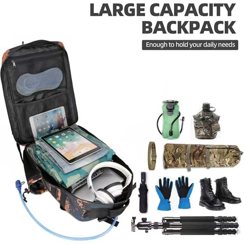 Lovelinks21 45L Tactical Assault Backpack 3 day assault pack with Molle Waterproof backpack Rucksack for Tactical Backpacks (Mars Camo) - color: Mars Camo