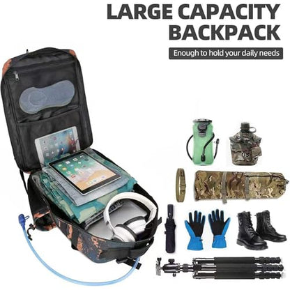 Lovelinks21 45L Tactical Assault Backpack 3 day assault pack with Molle Waterproof backpack Rucksack for Tactical Backpacks (Mars Camo) - color: Mars Camo