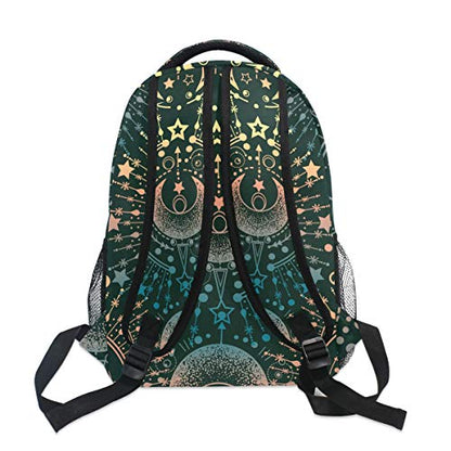 ALAZA Moon & Star Alchemy Magical Large Backpack Personalized Laptop iPad Tablet Travel School Bag with Multiple Pockets - color: Alchemy
