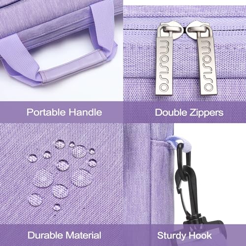 MOSISO Laptop Shoulder Bag 15.6 inch, 15-15.6 inch Computer Bag Compatible with MacBook Pro 16 inch, HP, Dell, Lenovo, Notebook with 2 Raised&1 Flapover&1 Horizontal Pocket&Handle&Belt, Purple - color: Purple, size: 16 inch