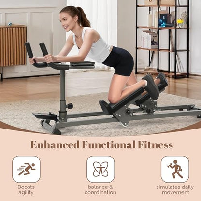 EVERYMATE Exercise Crawler Machine, Spine Twist and Stretch Trainer, Full Body Cardio Machine, Builds Core Strength, Home Gym Equipment with Adjustable Hand Grips & Knee Support