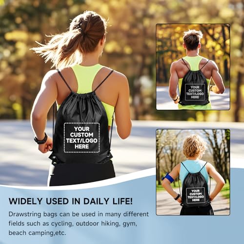 2Pcs Drawstring Bags Bulk Drawstring Backpack Black String Backpack Cinch Sack Sport Gym Draw String Back Bag for Beach, Travel, Yoga, Swimming - color: Black 2pcs
