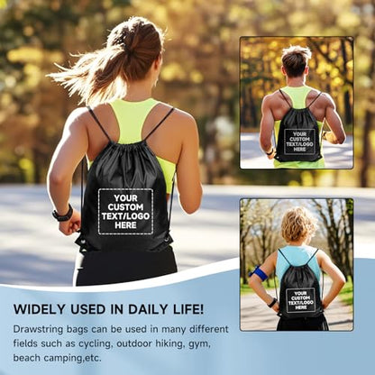 2Pcs Drawstring Bags Bulk Drawstring Backpack Black String Backpack Cinch Sack Sport Gym Draw String Back Bag for Beach, Travel, Yoga, Swimming - color: Black 2pcs