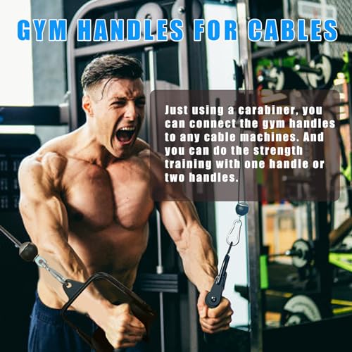 BLUSLM Ergonomic Tricep Rope Pulldown Attachments, Upgraded 27 32 40 & 47 Inch Extra Long Triceps Rope Cable Attachments for Gym, LAT Pull Down Bar for Cable Machine, Tricep Workout Cable Attachments - color: D HANDLE